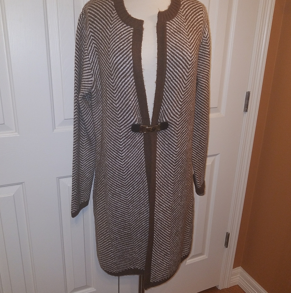Madison Michelle L long cardigan, brown